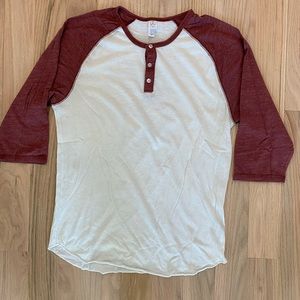 Alternative Apparel Mens 3/4 Sleeve Henley